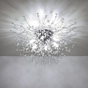 KTMBDW Modern Crystal Ceiling Light Fixture, Flush Mount Chandeliers,Firework Ceiling Light, Chandeliers for Dining Room,Living Room,Bedroom, Silver - 1 of 4