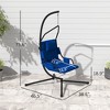 Hammock Chair with Stand and PA Coating Cushion, Hanging Swing Chair with Steel Frame for Indoor and Outdoor - 3 of 4