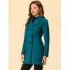 Allegra K Women's Notched Lapel Double Breasted Long Trench Coat - 3 of 4