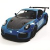 KiNSMART 2010 Porsche 911 GT2 RS Aqua Blue 1/36 Scale Diecast Metal Model Toy Sports Car - 2 of 4