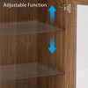 2-Piece Modern Minimalist Glass Door Wood Grain Edge Cabinet, Multifunctional Storage 3-Layer Shelf - 4 of 4