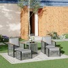 EROMMY 5 Pieces Patio Set Outdoor Furniture Sets Modern Chair Conversation Sets With Ottoman & Coffee Table - 4 of 4