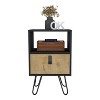 NicBex Nightstand with Storage Drawer and Open Shelf for Bedroom,Living Room,Modern Bedside Table with Wood Legs,Easy Assembly - 2 of 4