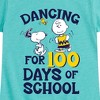 Girls' - Peanuts - Dancing For 100 Days Of School Fitted Short Sleeve Graphic T-Shirt - 2 of 4