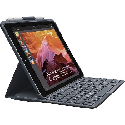Logitech Slim Folio Keyboard Folio Case for Apple iPad (5th & 6th Gen) - Black (920-009017) - Refurbished