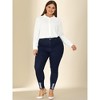 Agnes Orinda Women's Plus Size Swiss Dots Button Down Collar Long Sleeve Shirts - 3 of 4