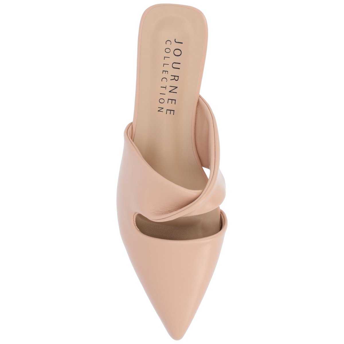Женские сабо Journee Collection Women's Enniss Open Side Pointed Toe Mule Flats Blush 8 — фото 4