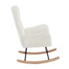 Rocking Chair, Upholstered Glider Rocker With Metal Frame And Solid Wood Legs, High Backrest, Velvet Armchair For Living Room Nursery - 3 of 4