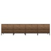 Farmhouse Sideboard Buffet Storage Cabinet with Strip Skeleton Door and Adjustable shelves, for living room dining room kitchen - 4 of 4