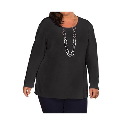 Women's Jersey Long Sleeve U-Neck Tee - Plus - On The Plus Side