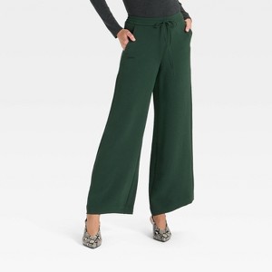 Women's Wide Leg Signature Crepe Pull-On Pants - A New Day™ - 1 of 3