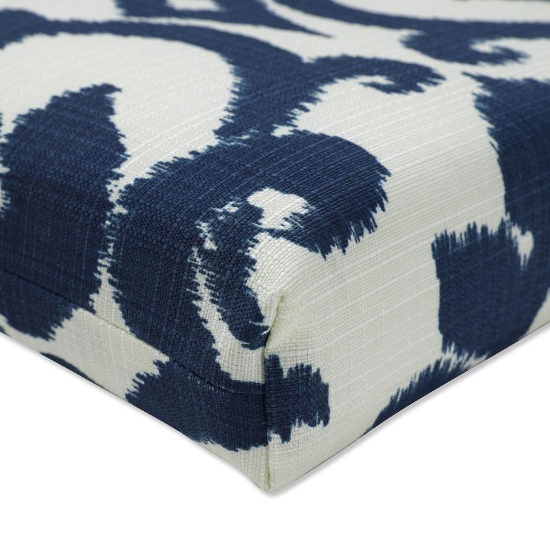 Outdoor Bench Cushion - Blue/White Damask - Pillow Perfect, 4 of 7