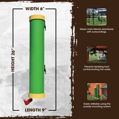 Green Elevated Plastic Poultry Waterer with Mounting System