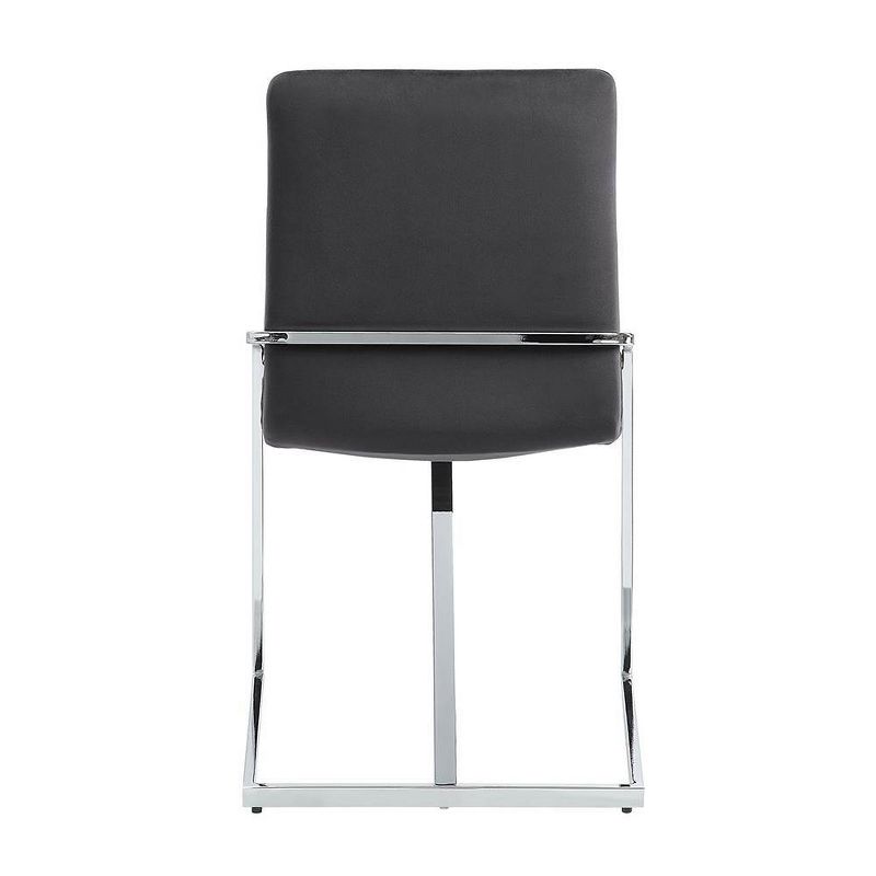 20&#34; Zlatan Accent Chair Gray Velvet Chrome Finish - Acme Furniture, 5 of 9