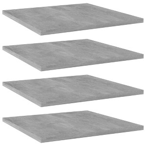 vidaXL Durable Concrete Gray Bookshelf Boards, Engineered Wood - Set of 4 - 1 of 4