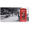 vidaXL Coffee Table Black with Telephone Booth Print Tempered Glass, Iron - 2 of 4
