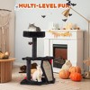 EROMMY Cat Tree, 28.8' Tall Cat Tree Tower With Cat Scratching Post For Indoor Cats, Halloween Pet Furniture, Black With Red - 2 of 4