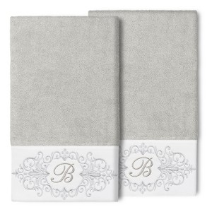 Linum Home Textiles 100% Turkish Cotton MONICA 2PC Embellished Bath Towel Set - 1 of 1