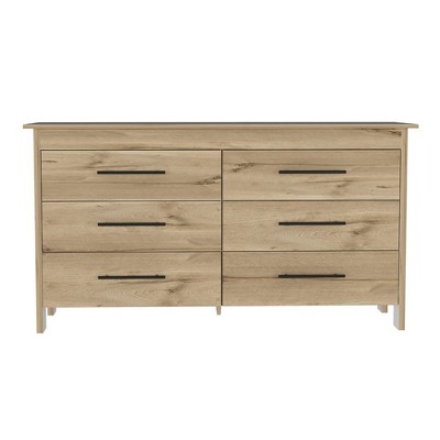 NicBex 6-Drawer Dresser with Black Metal Pulls Modern Rectangle Storage Chest, Spacious Drawers for Bedroom Organization