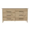 Okak Modern 6-Drawer Dresser Contemporary Storage with Black Metal Handles, Versatile Rectangle Chest for Living Room, Easy-Glide Drawers - 2 of 4