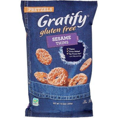 Gratify Gluten Free Sesame Pretzel Thins - Case Of 6 - 10.5 Oz : Target