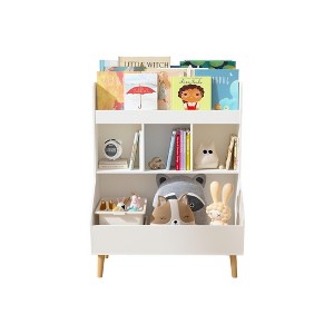 TIRAMISUBEST 5-Tier Toy Storage Organizer & Buffet Cabinet - White Kids Room Organizer with Shelves for Books, Toys & Decor - 1 of 4
