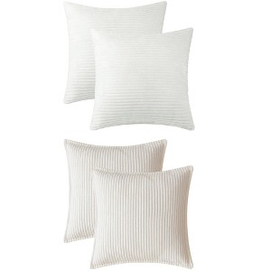 REGALWOVEN 4 Pcs Solid striped Modern Couch Sofa Home Pillow Covers 18" x 18" - 1 of 4