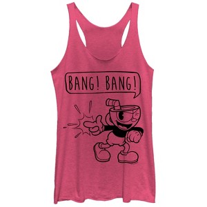 Women's Cuphead Bang Bang Racerback Tank Top - 1 of 3