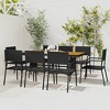 vidaXL Patio Dining Set Garden Outdoor Wicker Conversational Set PE Rattan - Black 8 Items - 2 of 4