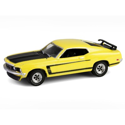 1969 Ford Mustang Boss 302 Bright Yellow with Black Hood and Stripes "Barrett-Jackson" 15 1/64 Diecast Model Cars by Greenlight