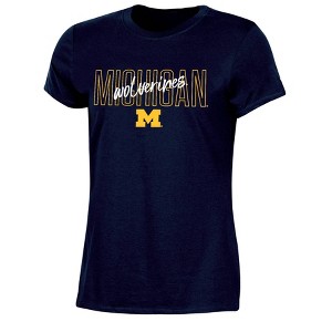 NCAA Michigan Wolverines Women's Crew Neck T-Shirt - 1 of 3