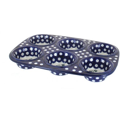 Blue Rose Polish Pottery Alyce Muffin Pan