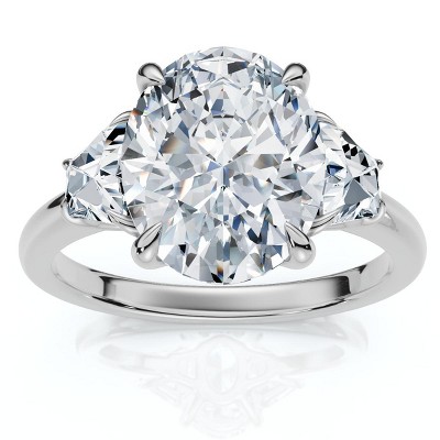 Pompeii3 Certified 2.63Ct Oval & Trapezoid Diamond Ring 14k Gold or Platinum Lab Created
