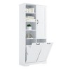 68.00"Bathroom Storage Cabinet with Doors and Drawers, Tilt-Out Laundry Hamper, Multiple Storage Space, Freestanding Style, White - 4 of 4