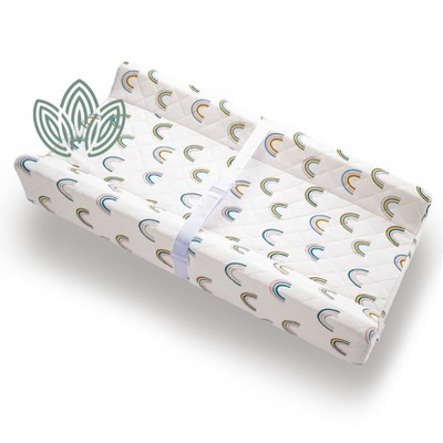 Modera Organic Cotton Contoured Baby Changing Pad w/ Waterproof Foam Mattress, Includes Soft Removable & Washable Cover, Safety Strap, Non-Slip Bottom