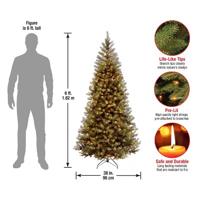 6-Foot Green PVC Aspen Spruce Christmas Tree with Clear Lights