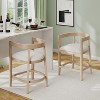 Christopher Knight Home Faraday Upholstered 25.25"  Rubberwood Counter Stools with Footrest (Set of 2) - 2 of 4