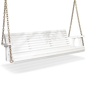 Karl Home | 5ft 3-Personn White Outdoor Fir Wood Hanging Porch Swing - 1 of 4