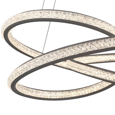 Sand Gray Spiral LED Pendant Light with Steel Frame
