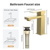 Single Handle Bathroom Faucets for 1 or 3 Hole,Bathroom Faucet Brushed Nickel Modern Waterfall Bathroom Sink Faucet - 4 of 4