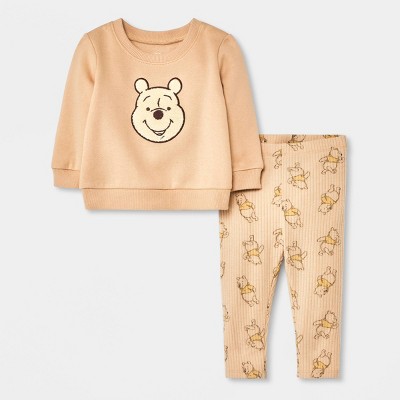 Image of Baby Disney Winnie the Pooh Chenille Top and Bottom Set - Light Brown 12M