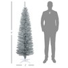 NAYSAYE 6ft Artificial Pencil Christmas Tree Slim Douglas Fir Xmas Tree for Home Holiday Decoration, Silver, 21.8"*21.8"*70.8" - 3 of 4