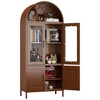SUXXAN Metal Display Cabinet With Glass Doors And Adjustable Shelves, Modern Freestanding Arched Cabinet,Assembly Required - 2 of 4