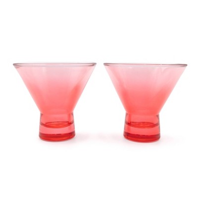7.9 fl oz 2pk Martini Glasses Pink Ombre - Bullseye's Playground™