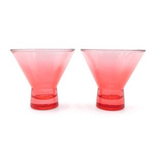 7.9 fl oz 2pk Martini Glasses Pink Ombre - Bullseye's Playground™ - 1 of 3