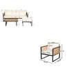 4 PCS Outdoor Sofa Set, Industrial Style Sofa Set with Table and Ottoman, Acacia Wood Sofa with Metal Frame and Polyester Cushion-Coolbibila - 4 of 4