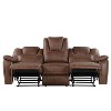 Katrine Reclining Sofa Loveseat and Chair Set Brown - Steve Silver Co.: Luxurious Faux-Leather, Manual Motion, Padded Armrests - 3 of 4