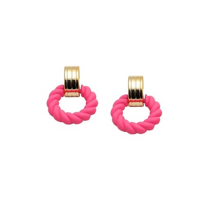 SOHI Women's Pink Rope Drop Earrings