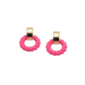 SOHI Women's Pink Rope Drop Earrings - 1 of 3