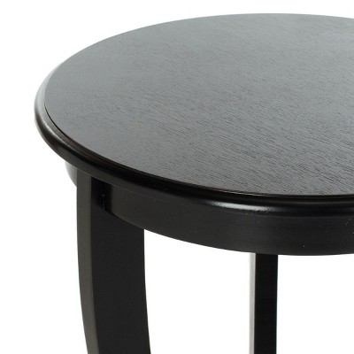 Gray Wood and Stone Round Pedestal Side Table